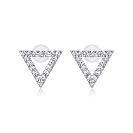 Unique Moissanite Stud Earrings – S925 Sterling Silver with Platinum Plating – Brilliant Lab Diamond Sparkle – Minimalist Fine Jewelry for Women