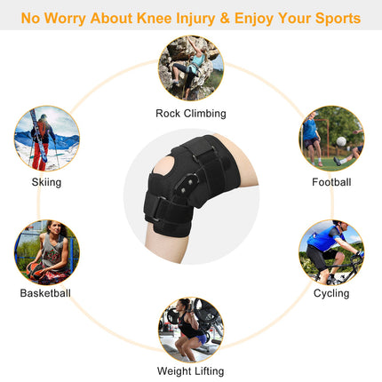 Adjustable Open-Patella Knee Support – Compression Knee Wrap for Pain Relief & Injury Recovery – Breathable Non-Slip Knee Brace for Running & Climbing