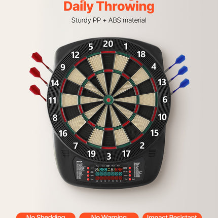 13.5" Electronic Dart Board Set – 43 Games & 200+ Variations – Digital Target with Color LCD Scoring – Includes 6 Darts & 50 Spare Tips