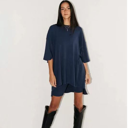 Women's Viscose Blend Long Sleeve Top & High-Waisted Shorts Set – Soft & Breathable Loungewear – Comfortable Everyday Outfit with Pockets – Perfect for Casual Wear & Relaxing
