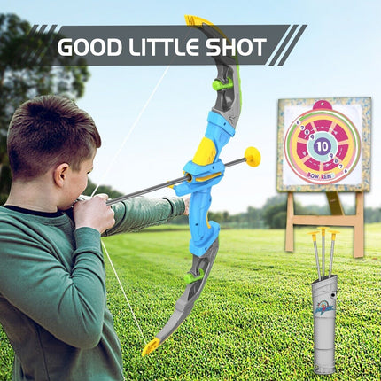 Kids Archery Bow and Arrow Set – 10 Suction Cup Arrows Included – LED Light-Up Hunting Game Toy – Perfect Outdoor & Indoor Gift for Boys & Girls
