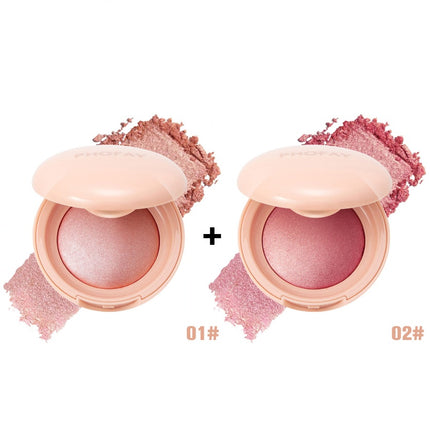 Phofay Silk Glow Powder Blush – 2-in-1 Blush & Highlighter