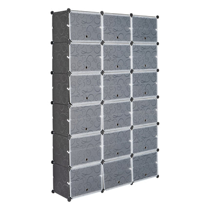 36-Compartment Modular Shoe Storage Cabinet – 12-Tier Extra Large Shoe Box Organizer with Dustproof Doors – Stackable Plastic Shoe Rack for 36+ Pairs