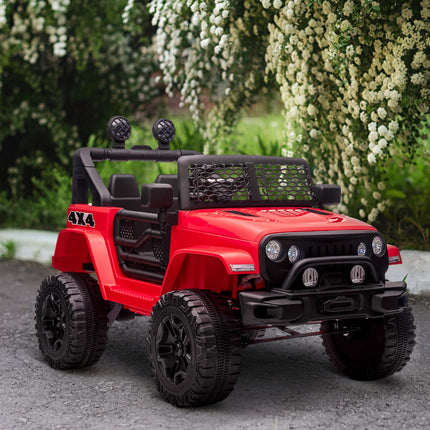 12V Kids Ride-On Off-Road Truck – Battery Powered SUV with Parental Remote Control – Spring Suspension & Realistic LED Lights