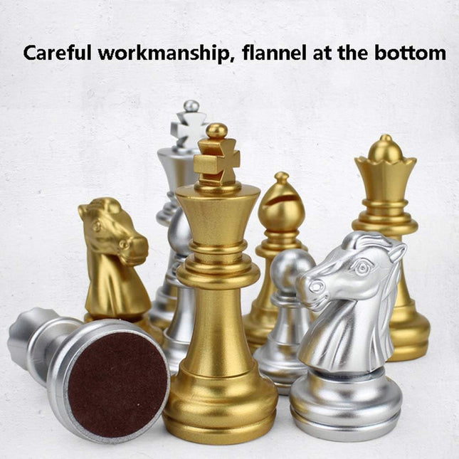 Magnetic Travel Chess Set – 9.8-Inch Folding Portable Board Game with Gold & Silver Pieces for Kids, Adults & Beginners