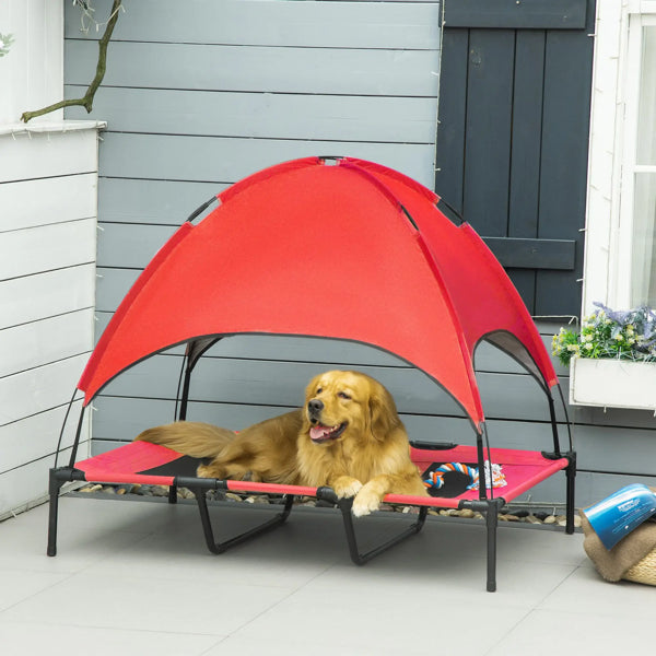 Elevated Dog Cot - Cooling Raised Pet Bed with Breathable Mesh - Portable Indoor & Outdoor Dog Bed for Large, Medium & Small Pets