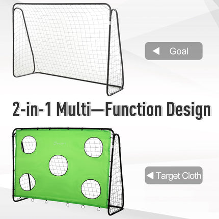 8' x 5' Soccer Goal Post for Backyard – All-Weather Professional Net – Heavy-Duty Portable Football Goal for Kids & Youth Training