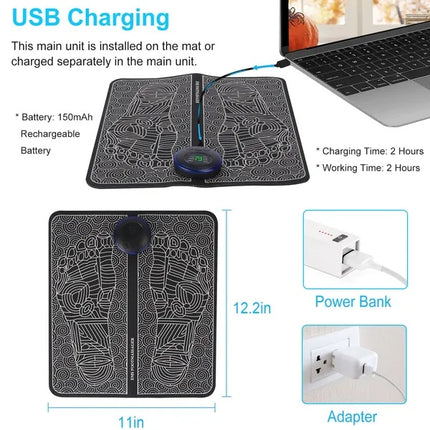 EMS Foot Massager Pad – Electric Circulation Stimulator – Leg Reshaping & Pain Relief Mat – Portable Foot Muscle Relaxer