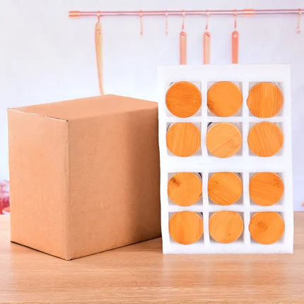 12-Piece Round Glass Spice Jar Set with Airtight Bamboo Lids – Elegant Kitchen Storage Trio for Herbs, Spices & Tea