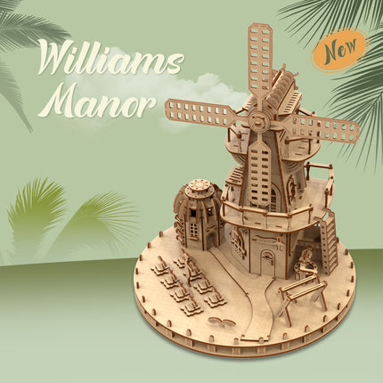 Wooden Williams Manor Shape Puzzle for Hands-On Building