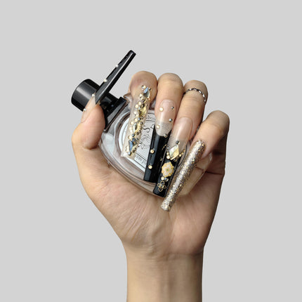 Eclipse Elegance™ Handmade Press-On Nails – Hand-Painted Designer Nail Art in 3 Sizes