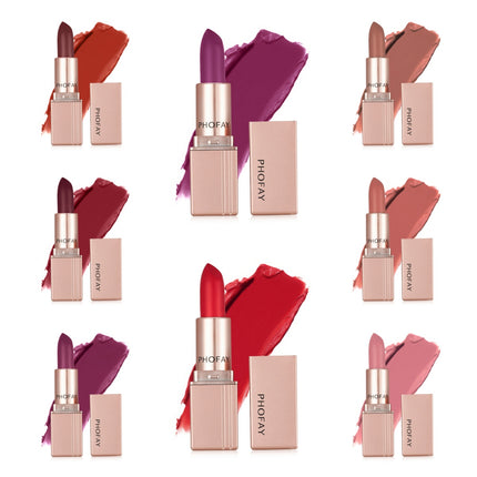 Phofay Velvet Matte Lipstick – High-Pigment & Long-Lasting Comfort