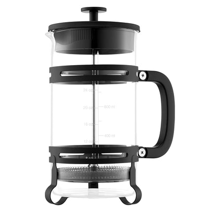 Classic French Press Coffee Maker – 34 oz Borosilicate Glass Coffee & Tea Press – Heat-Resistant Silver Infuser
