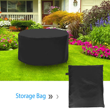 Heavy-Duty Round Outdoor Furniture Cover – Waterproof & UV-Resistant Garden Table Protector – All-Weather Cover for 4-6 Seater Patio Sets