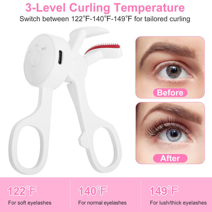 Anti-Burn Electric Lash Curler with Comb – Fast Heat-Up & All Eye Shapes Design