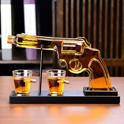 Whiskey Gun Decanter Set with 2 Bullet Glasses – Unique Pistol Shaped Liquor Dispenser – Cool Birthday & Father’s Day Gift for Men, Dad, Husband