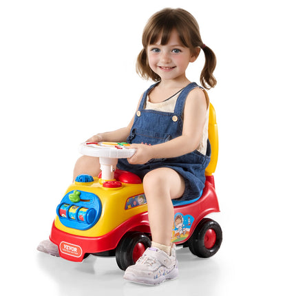 3-in-1 Ride-on Push Car for Toddlers – Sit-to-Stand Walker & Foot-to-Floor Racer – Includes Music, Horn & Under-Seat Storage – For Boys & Girls Ages 1-3