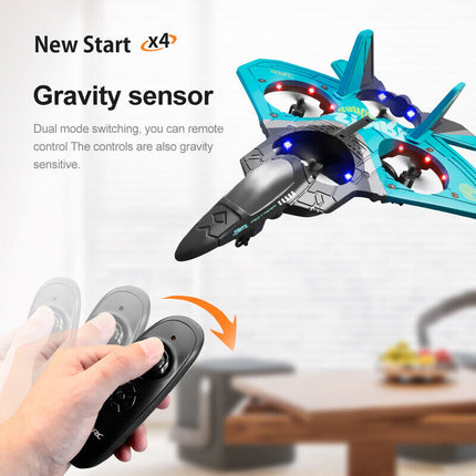 V17 RC Stunt Plane – 2.4GHz Remote Control Jet Drone with 360° Flip – Durable EPP Foam Aircraft with Cool LED Lights – Gift for Kids & Adults