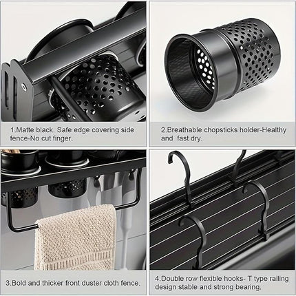 Multi-Functional Kitchen Storage System – Heavy-Duty Spice & Cutlery Rack – Wall Mount & Outdoor Camping Versatility