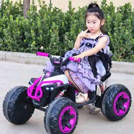 12V Kids Ride-On ATV – 4-Wheeler Electric Quad with Leather Seat & Bluetooth – All-Terrain Toy Car with LED Lights & Suspension – Gift for Boys & Girls