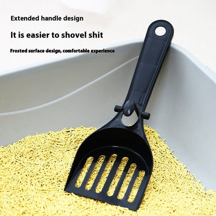 Long-Handled Metal Cat Litter Scoop – Deep Shovel Sifter with Ergonomic Grip – Fine Mesh Kitty Litter Scooper for Easy Cleaning