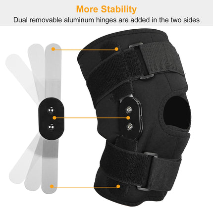 Adjustable Open-Patella Knee Support – Compression Knee Wrap for Pain Relief & Injury Recovery – Breathable Non-Slip Knee Brace for Running & Climbing