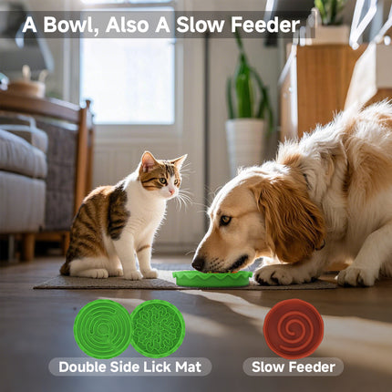 5-in-1 Hamburger Pet Bowl Set – Creative Multi-Layer Food and Water Bowls – Interactive Puzzle Feeder for Cats and Small Dogs – Space-Saving Stackable Design