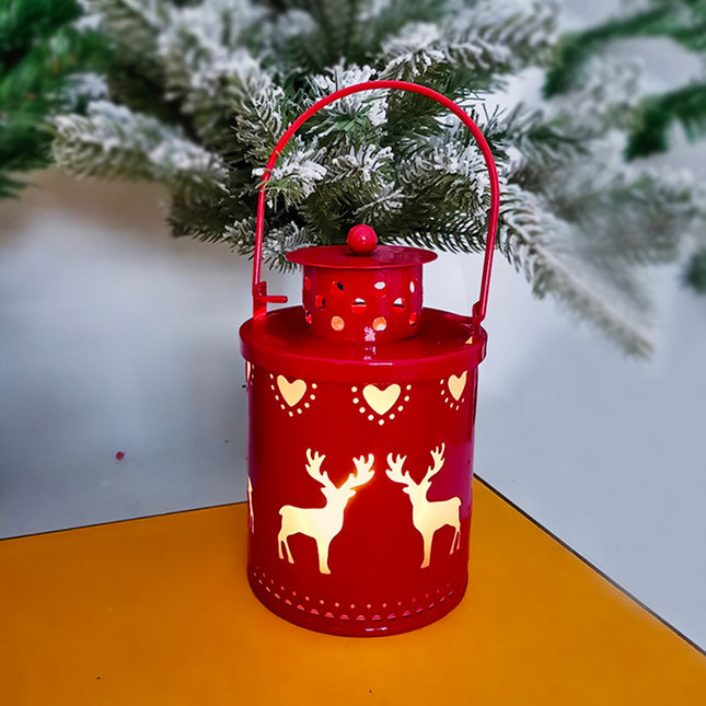 Christmas LED Lantern Lights – Nordic Style Decorative Wind Lamp with Electronic Candle – Realistic Flickering Flame Xmas Ornaments