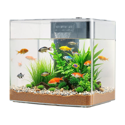 3.5 Gallon Smart Arch Aquarium Kit – Large Crystal Clear GPPS Fish Tank with 3-Mode LED Lighting – Self-Cleaning Desktop Ecosystem