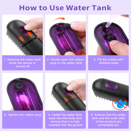 2-in-1 Ionic Steam Hair Straightener Brush – Anti-Frizz Ceramic Heating Comb