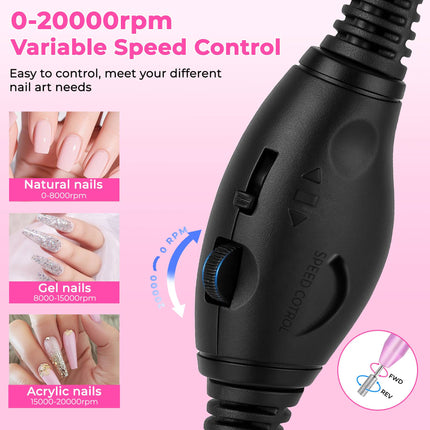 ProTouch™ Portable Electric Nail Drill – Professional Manicure & Pedicure Machine with 6 Bits