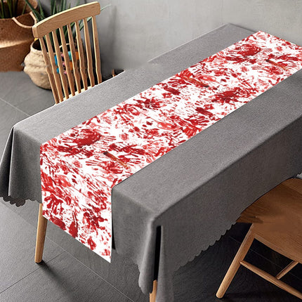 Spooky Bloody Handprint Halloween Tablecloth – Durable & Reusable Party Table Cover – Frightening Festive Decor for Haunted Houses & Gatherings