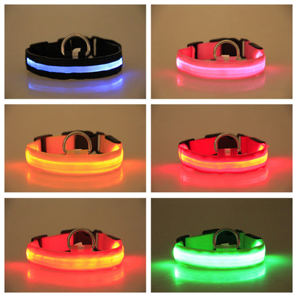 Ultra-Bright LED Glowing Dog Collar – USB Rechargeable Optical Fiber Pet Safety Collar – High-Visibility Night Walking Gear