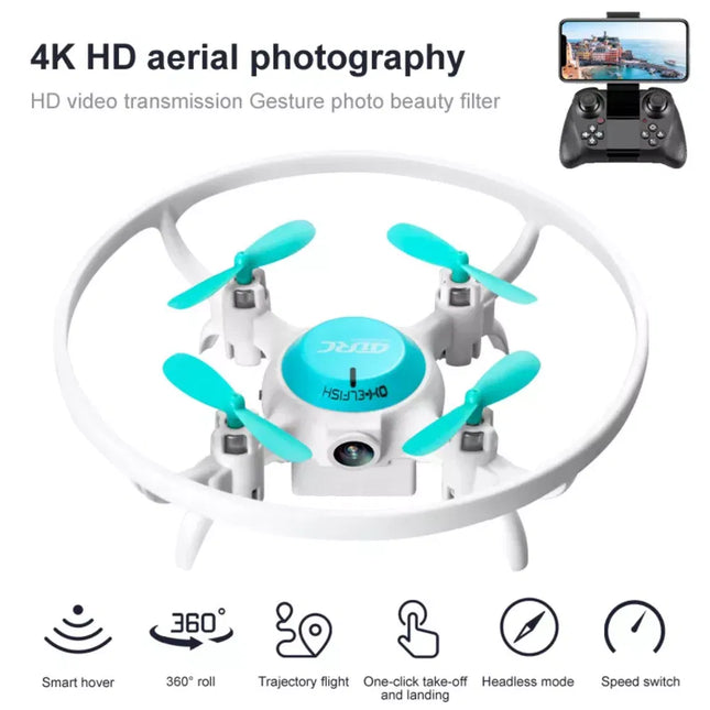 Kids Mini RC Drone with HD Camera – Easy-to-Fly Quadcopter with Protective Guards for Beginners & Children