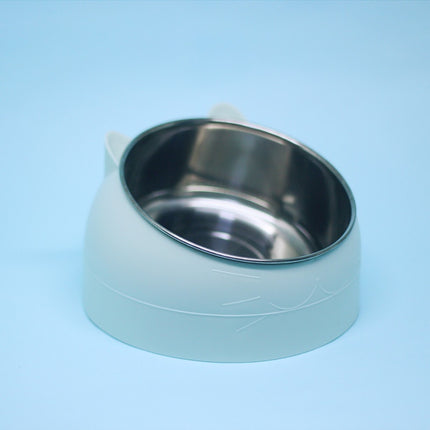 Elevated Double Stainless Steel Cat Bowls – 15° Tilted Cervical Protection Feeding Station – Ergonomic Food and Water Dishes for Cats and Small Dogs