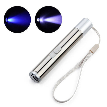 3-in-1 Rechargeable Cat Laser Toy – Red Laser Pointer, White LED Flashlight & UV Light – Interactive Exercise Toy for Cats and Dogs – No Battery Needed