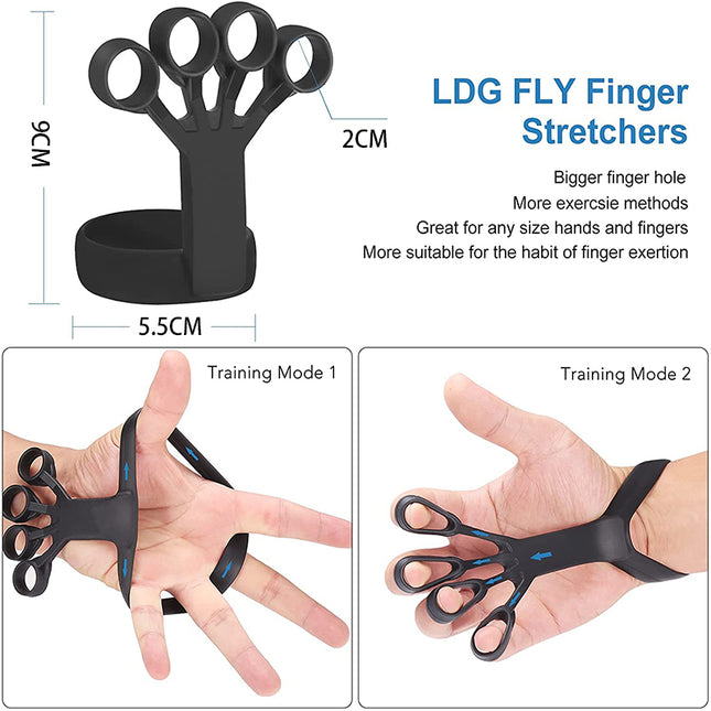 Silicone Finger Strengthener & Hand Grip Trainer – Adjustable Resistance Finger Stretcher – Rehabilitation Exercise Tool for Arthritis, Recovery & Grip Power
