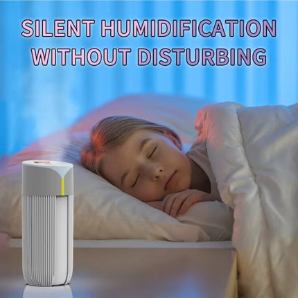220ml Portable Mini Air Humidifier – Cool Mist Desktop Humidifier with Colorful LED Night Light – Ultra-Quiet USB Humidifier for Office & Car
