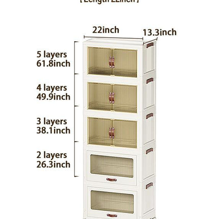 Multi-Layer Baby Storage Cabinet with Wheels – Transparent Easy-Open Lids – Mobile Nursery Organizer for Diapers, Toys & Clothes