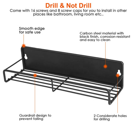 No-Drill Magnetic Spice Holder Set (4 Pack) – Rust-Proof Metal Storage Shelf for Fridge, Microwave & Oven