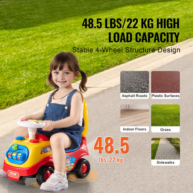 3-in-1 Ride-on Push Car for Toddlers – Sit-to-Stand Walker & Foot-to-Floor Racer – Includes Music, Horn & Under-Seat Storage – For Boys & Girls Ages 1-3