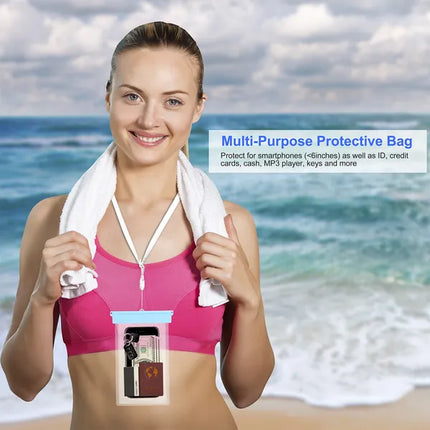 Universal IPX8 Waterproof Phone Pouch – Underwater Dry Bag Case with High Touch Sensitivity – Protective Cover for Swimming, Snorkeling & Beach