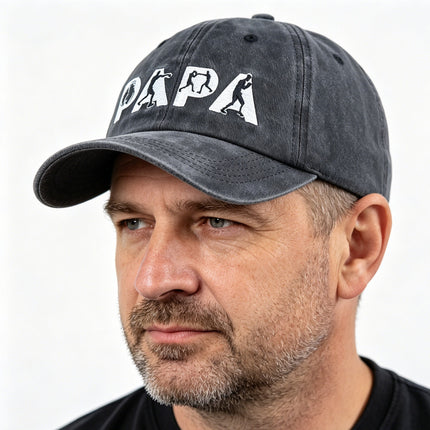 PAPA Embroidered Washed Cotton Baseball Cap – Adjustable Vintage Dad Hat for Father's Day Gifts & Casual Wear