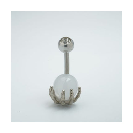 14G Skeleton Claw Opal Belly Button Ring for Gothic Styling - view 4