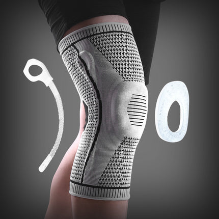 Professional Sports Knee Brace – Silicone Patella Shield & Dual Spring Stabilizers – Compression Knee Sleeve for Basketball, Running & Volleyball