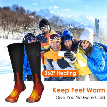 Rechargeable Electric Heated Socks – 4 Temperature Levels – Battery Powered Feet Warmer for Men & Women – Washable Thermal Socks for Skiing, Hiking & Hunting