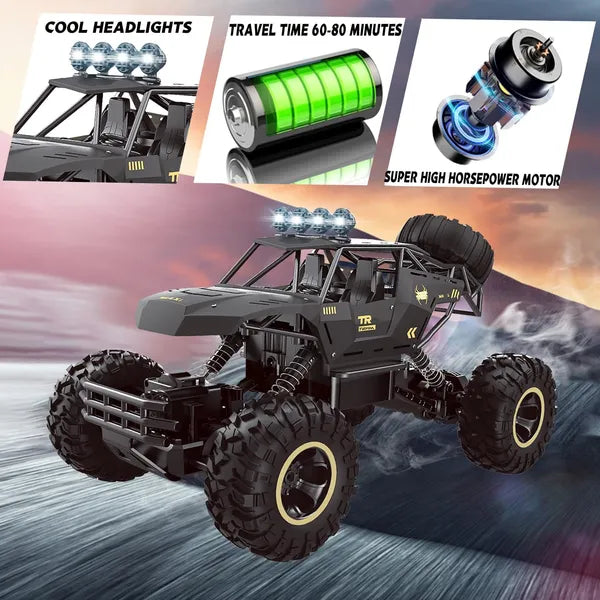 1:12 Scale 4WD RC Rock Crawler – High-Speed Off-Road Monster Truck with Dual Batteries for Kids & Outdoor Adventure