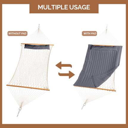 Gray Padded Hammock With Adjustable Freestanding Stand