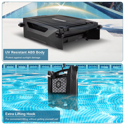 Solar Powered Robotic Pool Skimmer – Automatic Surface Cleaner with App Control – Dual Charging & IPX7 Waterproof – Covers up to 1937 Sq.Ft