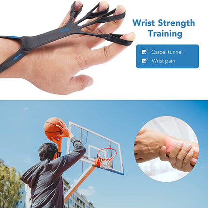 Silicone Finger Strengthener & Hand Grip Trainer – Adjustable Resistance Finger Stretcher – Rehabilitation Exercise Tool for Arthritis, Recovery & Grip Power